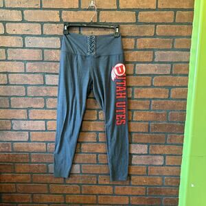 VS Pink University of Utah Utes Grey Collegiate Leggings Small Buttery Soft